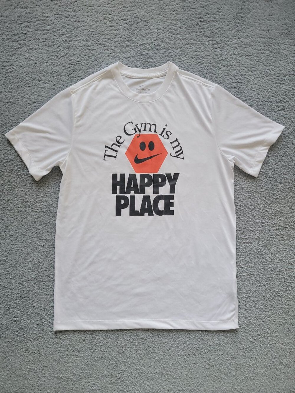 Nike Dri-Fit Graphic Tee “The Gym is my Happy Place" - Size Mens Medium